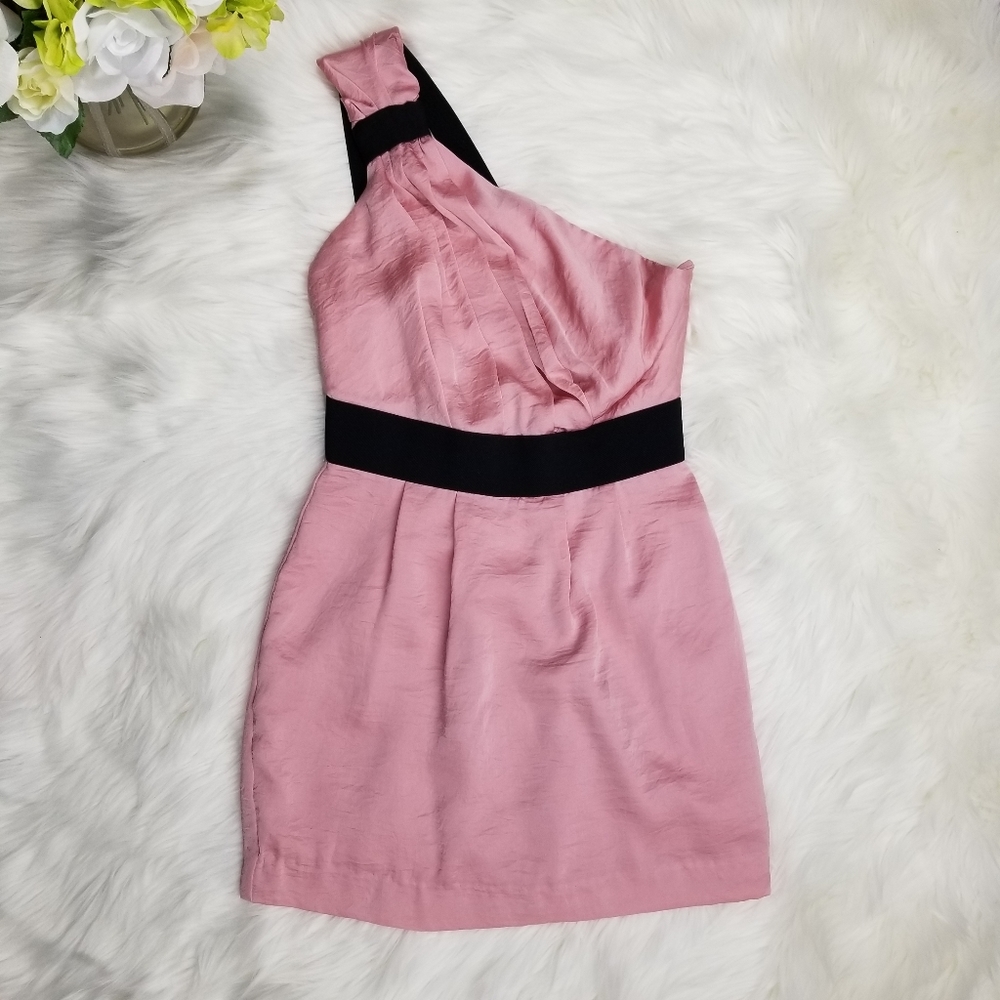 ●4x$20  BCBG Generation satin one shoulder cocktail blouse
